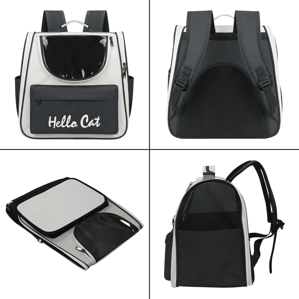 Cat Carrier Bags Portable Breathable pet Backpack for Cats,with Shoulder Straps and Hand-Carry ,Traveler Backpack Pet Carriers for Cats and Small Dogs(Grey)