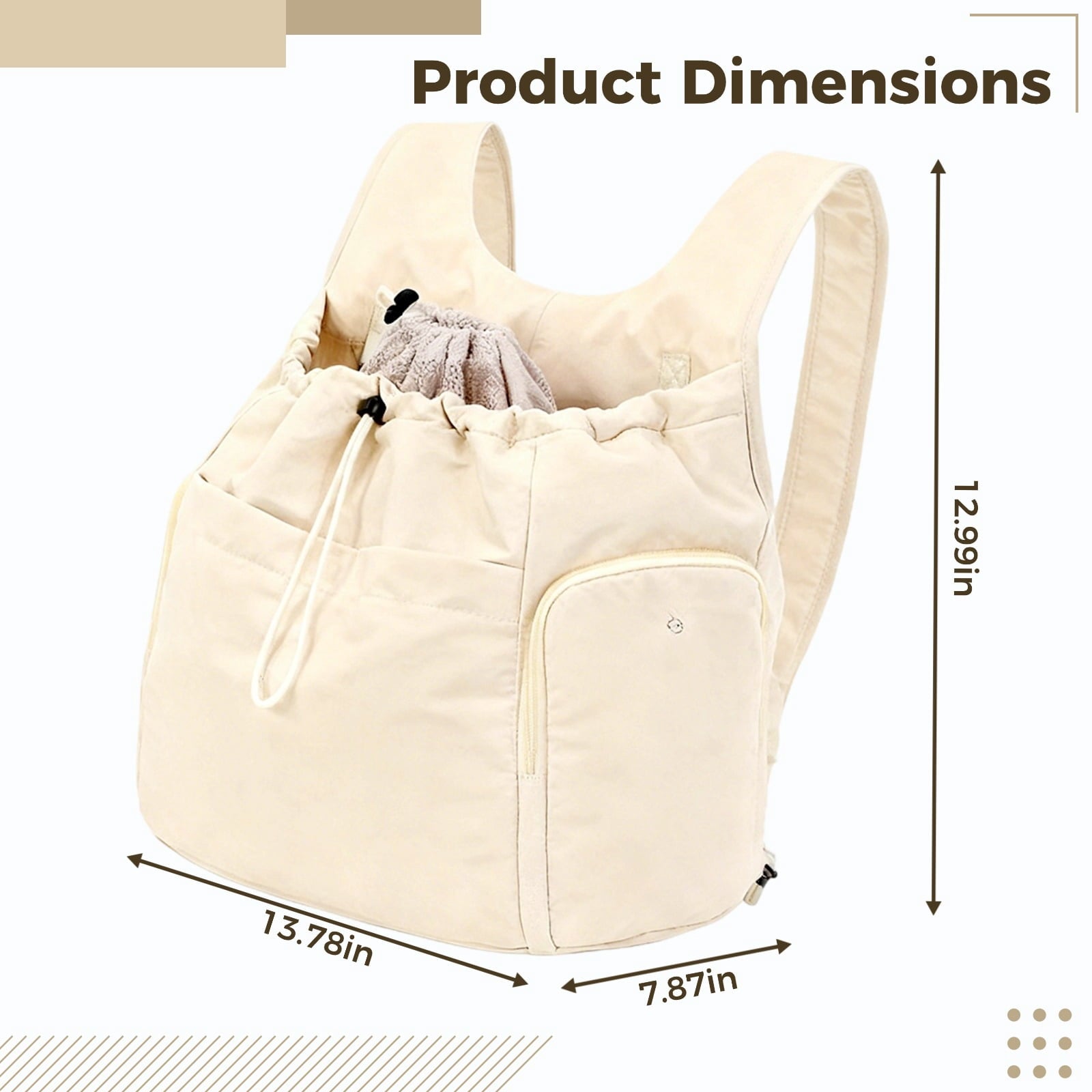 Pet Carrier Backpack for Small Dogs & Cats,Chest-Front Design with Adjustable Straps,13.8x7.9x13 Inch, Lightweight & Airy for Hiking,Travel,and Daily Walks,Off-White