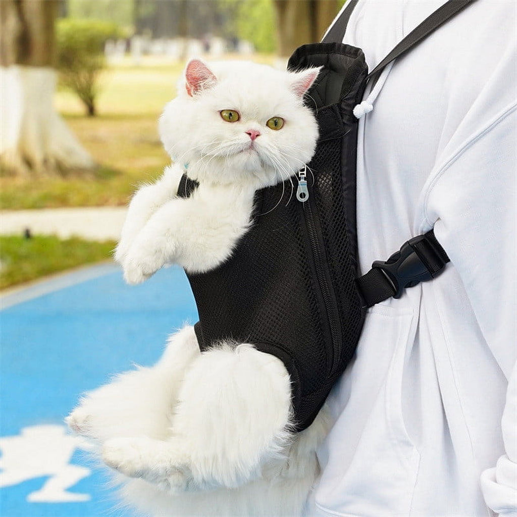 Clearance Kbndieu Cat Carrier Backpack, Adjustable Pet Front Cat Dog Carrier Backpack Travel Bag, Legs Out, Easy-Fit for Traveling Hiking Camping (Black)