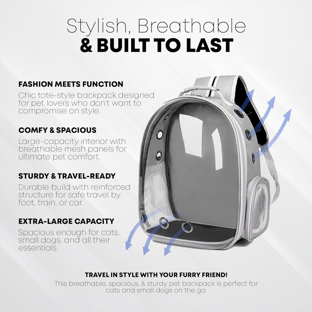 Nazarian's Large Capacity Pet Carrier Backpack for Cats & Dogs - Breathable, Sturdy, and Comfortable Small Travel Backpack for Hiking, and Outdoor - Secure and Lightweight Pet Backpack Carrier