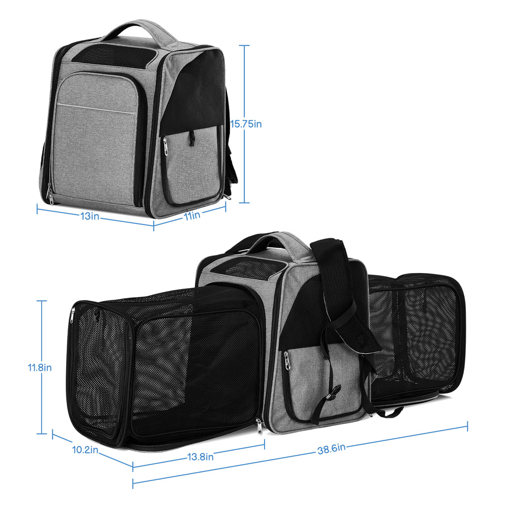 ZephyPaws Pet Carrier Backpack for Cats, Dogs and Small Animals, Portable Pet Travel Carrier, Super Ventilated Design, Airline Approved, Ideal for Traveling/Hiking/Camping  up to 26 lbs