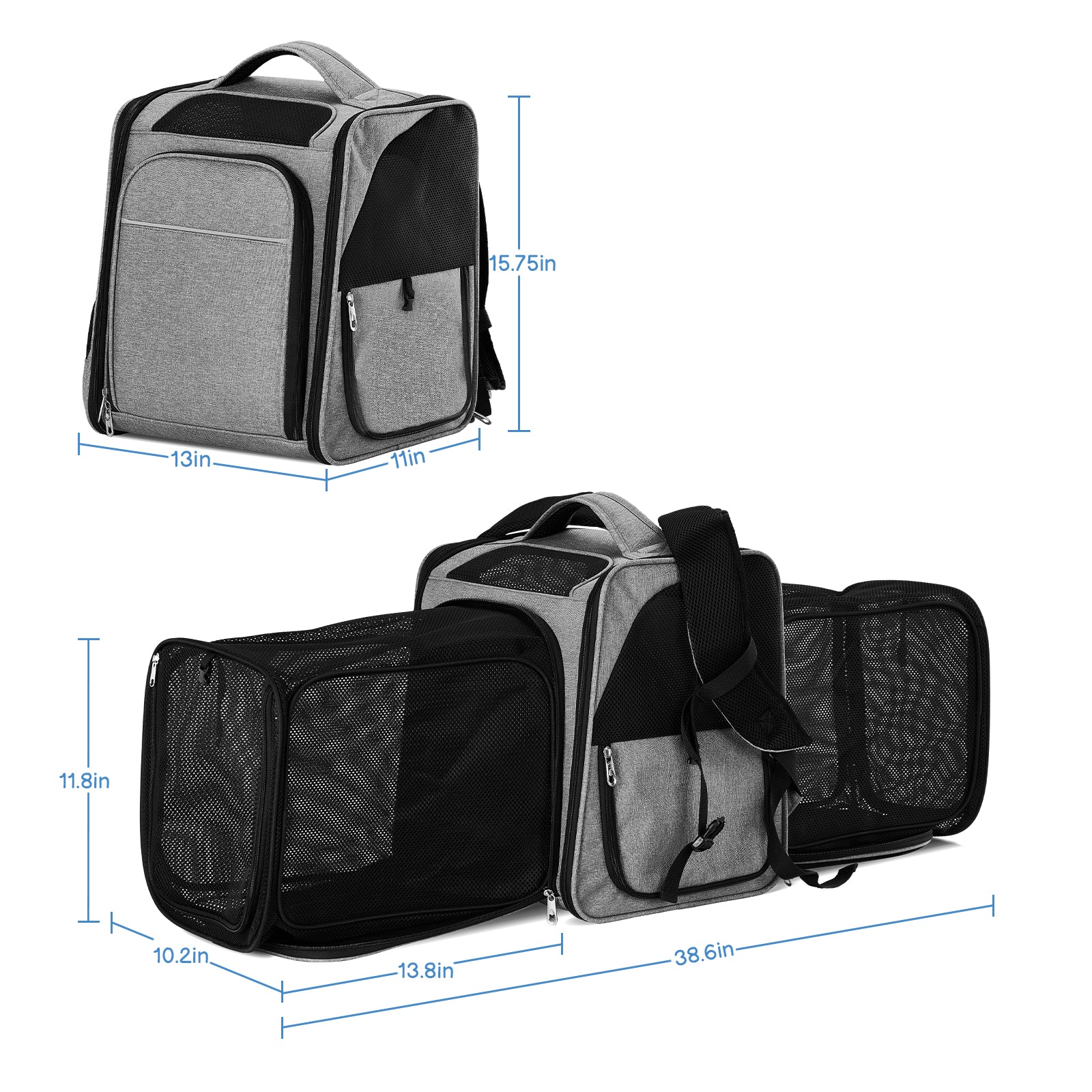 ZephyPaws Pet Carrier Backpack for Cats, Dogs and Small Animals, Portable Pet Travel Carrier, Super Ventilated Design, Airline Approved, Ideal for Traveling/Hiking/Camping  up to 26 lbs