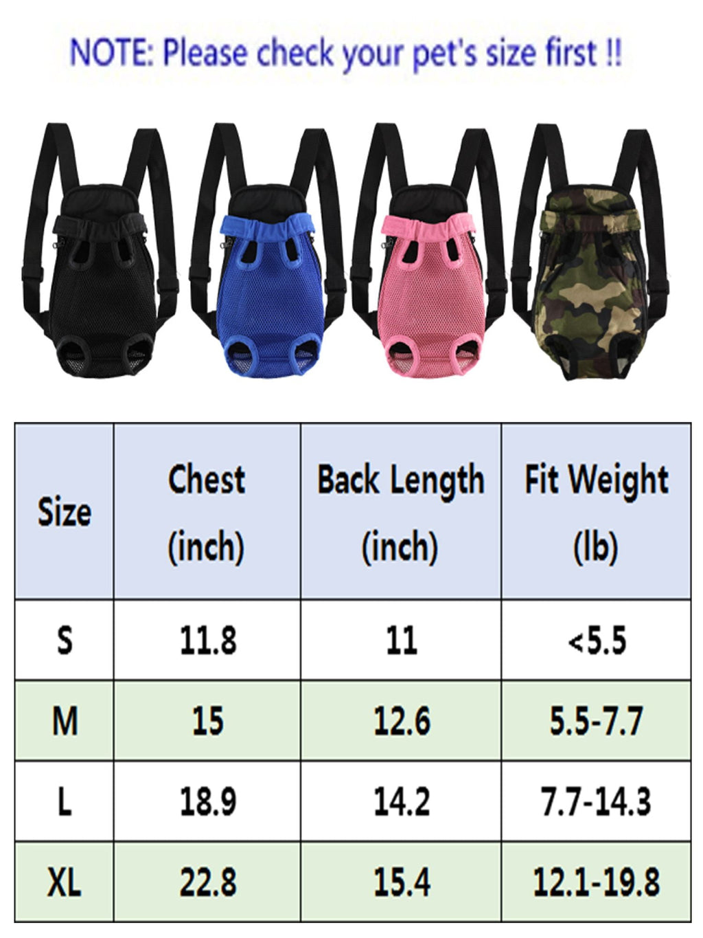 Luxtrada Pet Backpack Carrier Cat Dog Carriers Mesh Travel Bag Legs Out Front Chest Bag with Adjustable Padded Straps Openings (Pink,M)