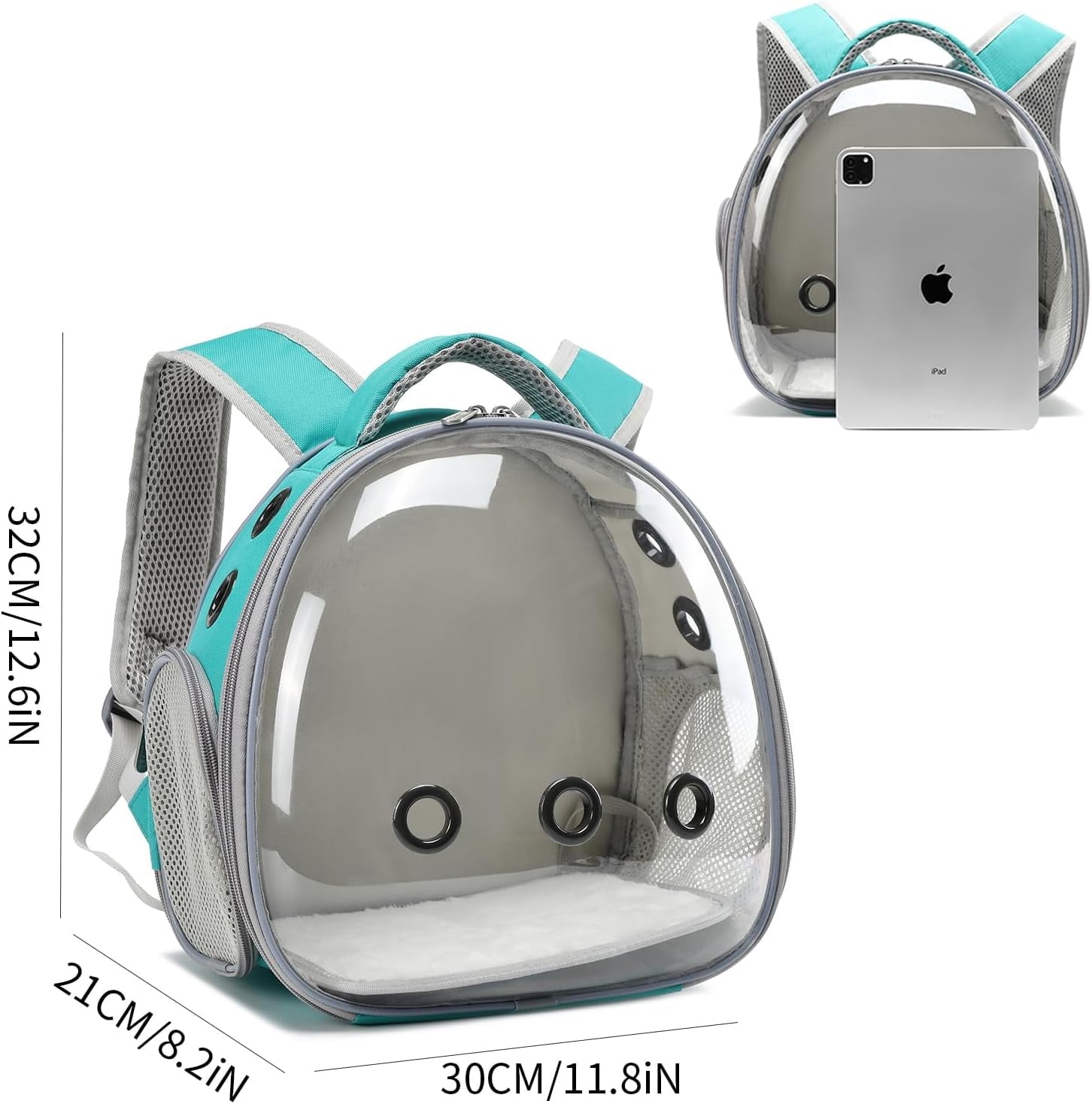 Portable Green Travel Pet Backpack Carrier for Small Dogs Cats and More