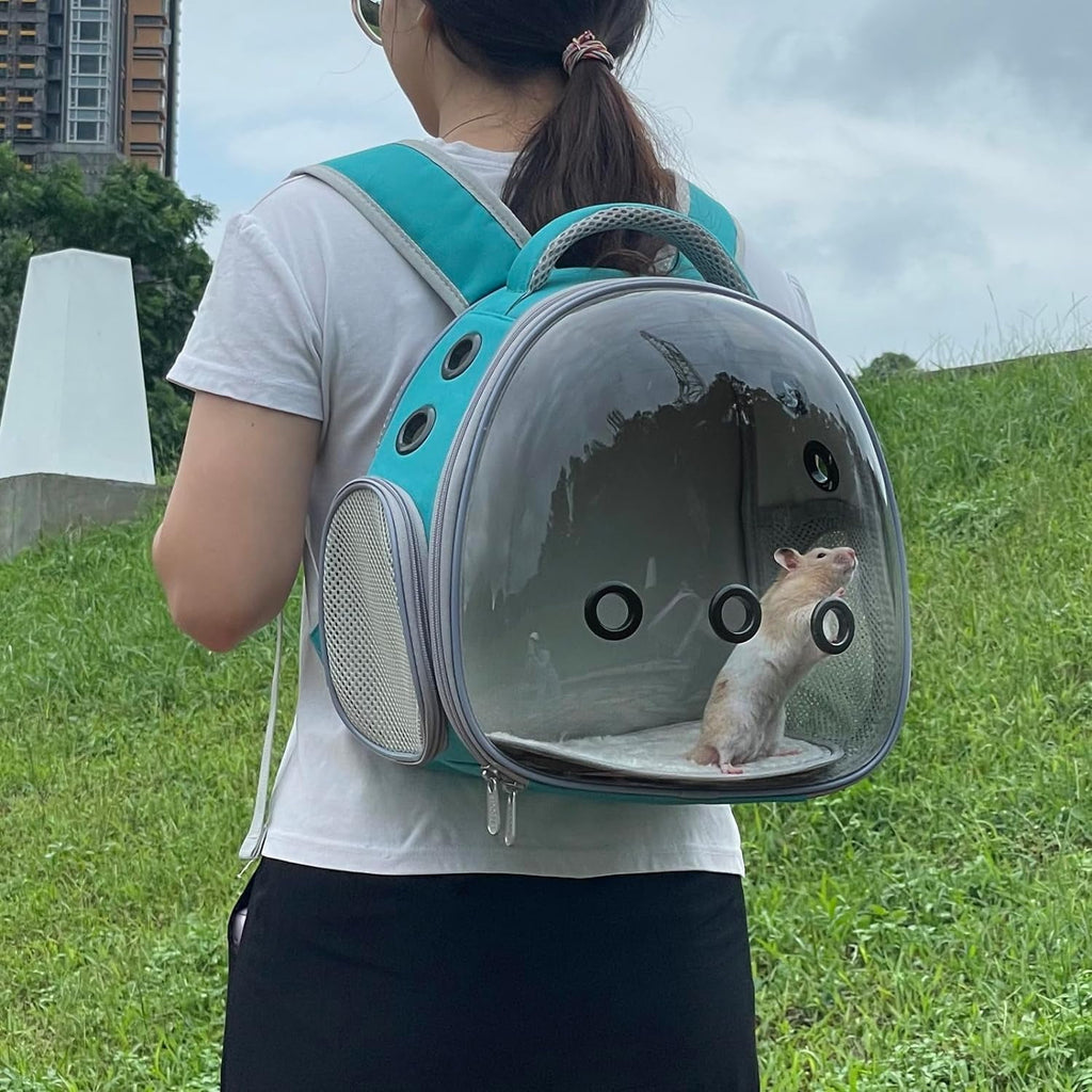 Portable Green Travel Pet Backpack Carrier for Small Dogs Cats and More
