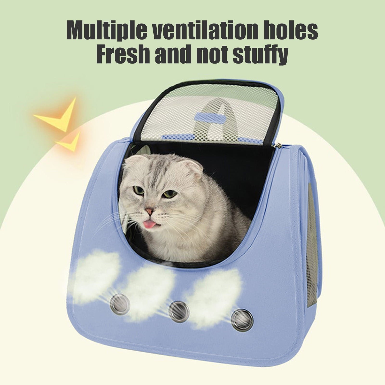 Qiweii 2025 New Cat Backpack Carrier, Breathable Cat Carrier Large Space Bubble Pet Backpack for Kitty Small Dog, Transparent & Foldable Pet Carrier for Travel Hiking