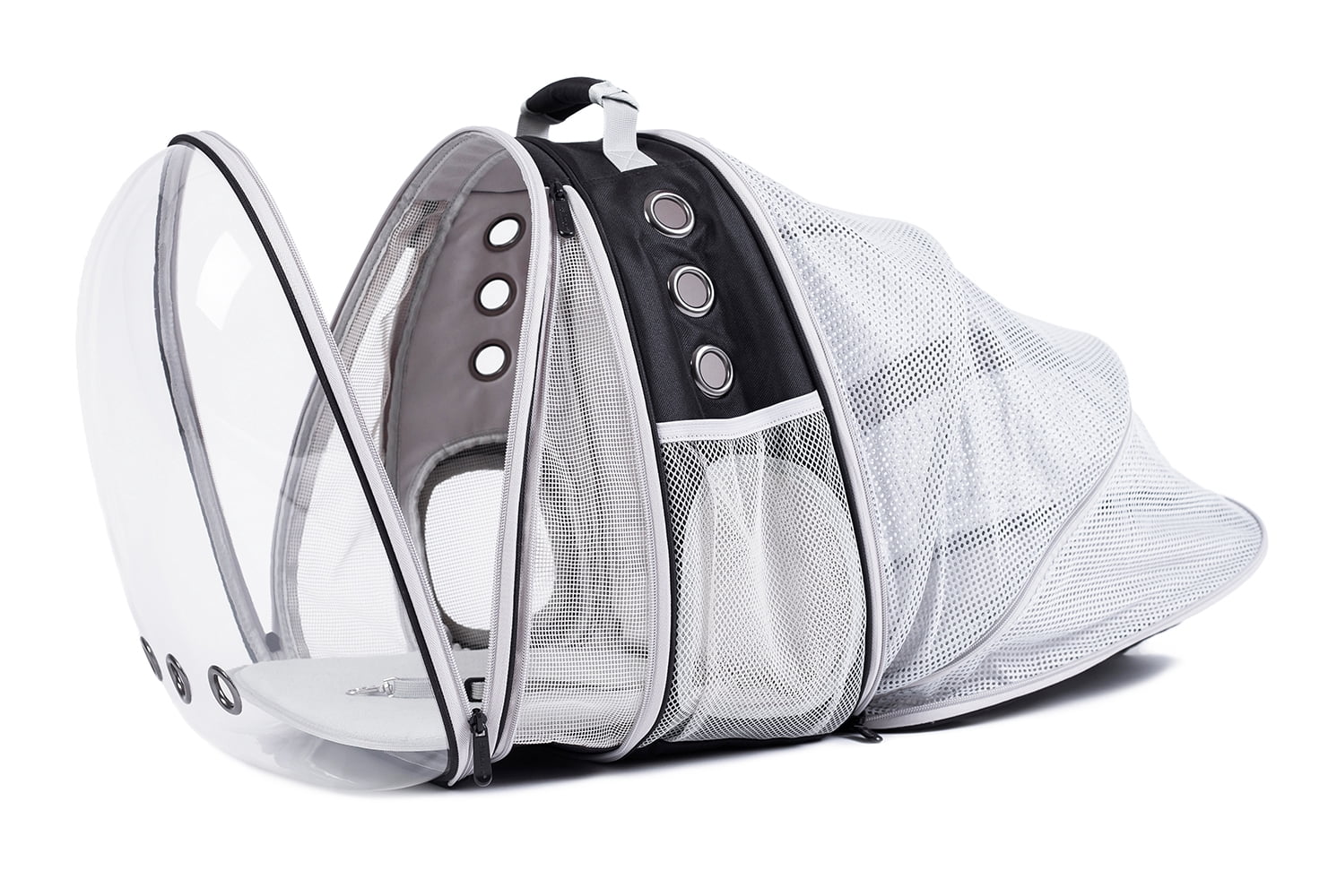 LAIRIES Dual Expandable Cat Backpack Carrier Front & Back Extension Pet Backpack Carrier, Fit up to 20 lbs, Bubble Capsule Dog Backpack Travel, Hiking & Outdoor Backpack