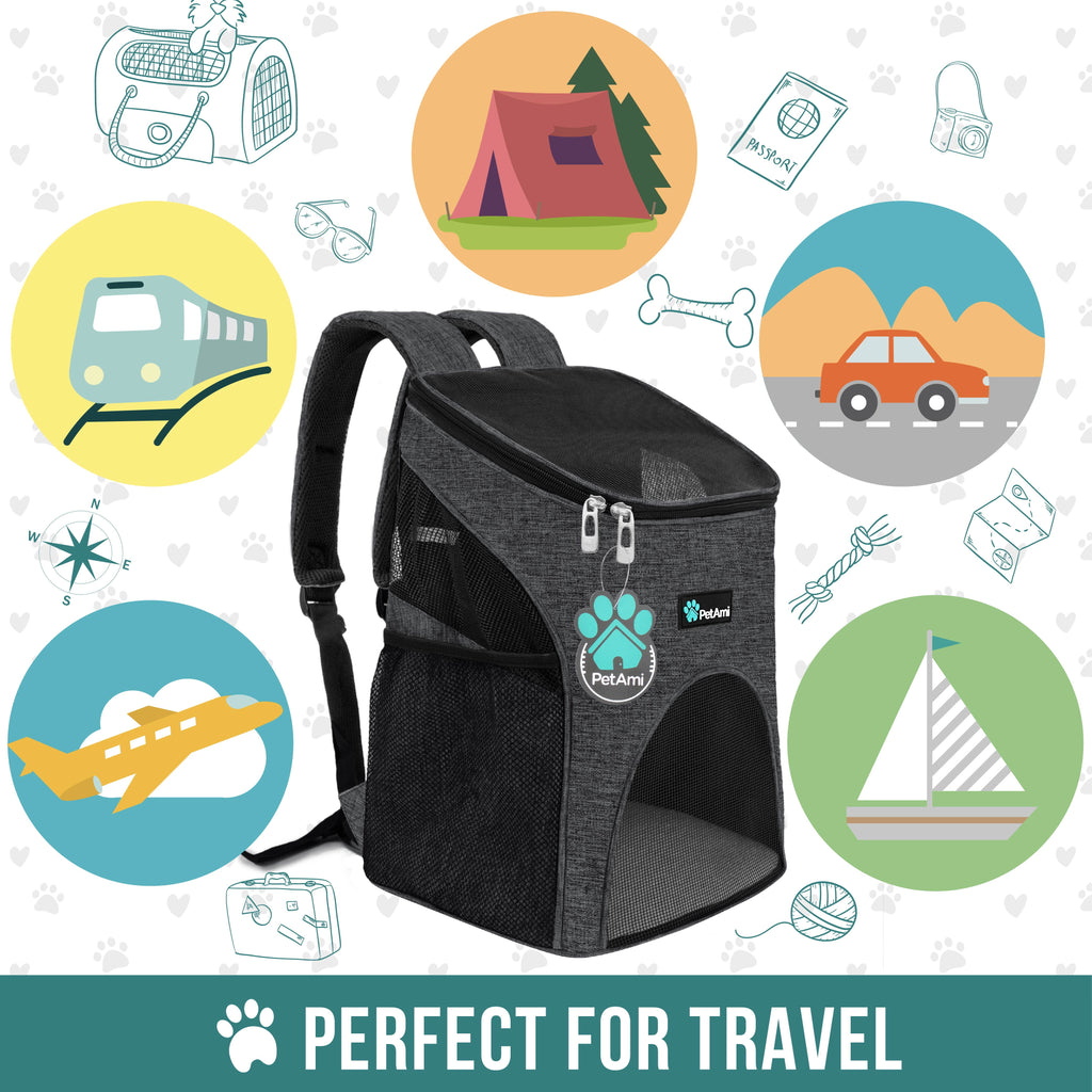 PetAmi Premium Pet Carrier Backpack, Charcoal Gray