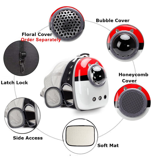Back Expandable Cat Carrier Backpack, Backpack for Cats Kitten Small Puppy, Airline Approved Cat Bubble Backpack, Space Capsule Astronaut Carrier