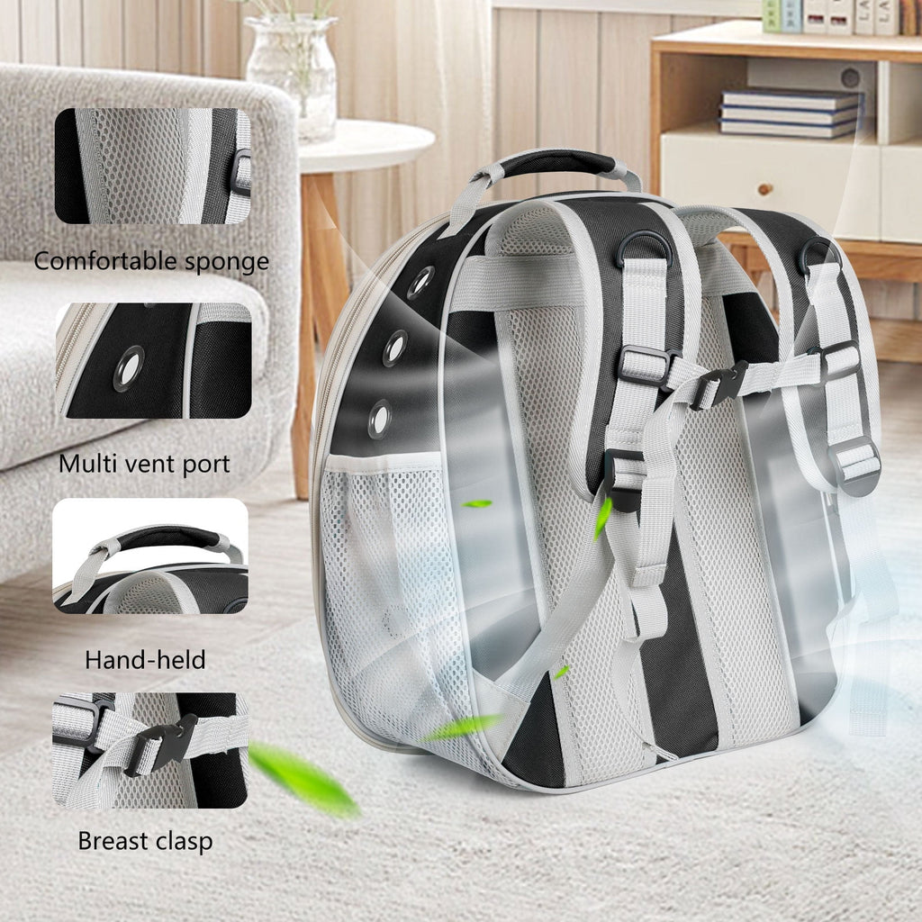 Space Capsule Bubble Dome Pet Carrier Backpack with Extra Soft Pillow, 12 lb Limit