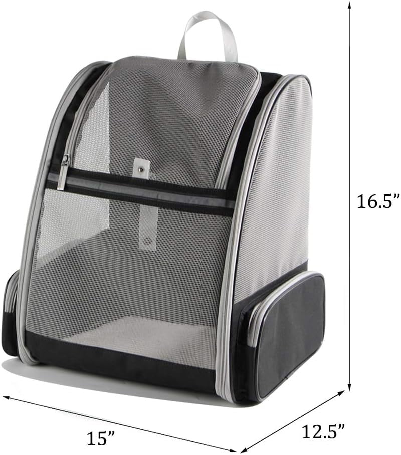 Large Cat Carrier Backpack, Pet Backpack Carrier for Small Dog Up to 16 Pounds, Breathable Vented Design Backpack for Travelling and Hiking Outdoor, Airline Approved