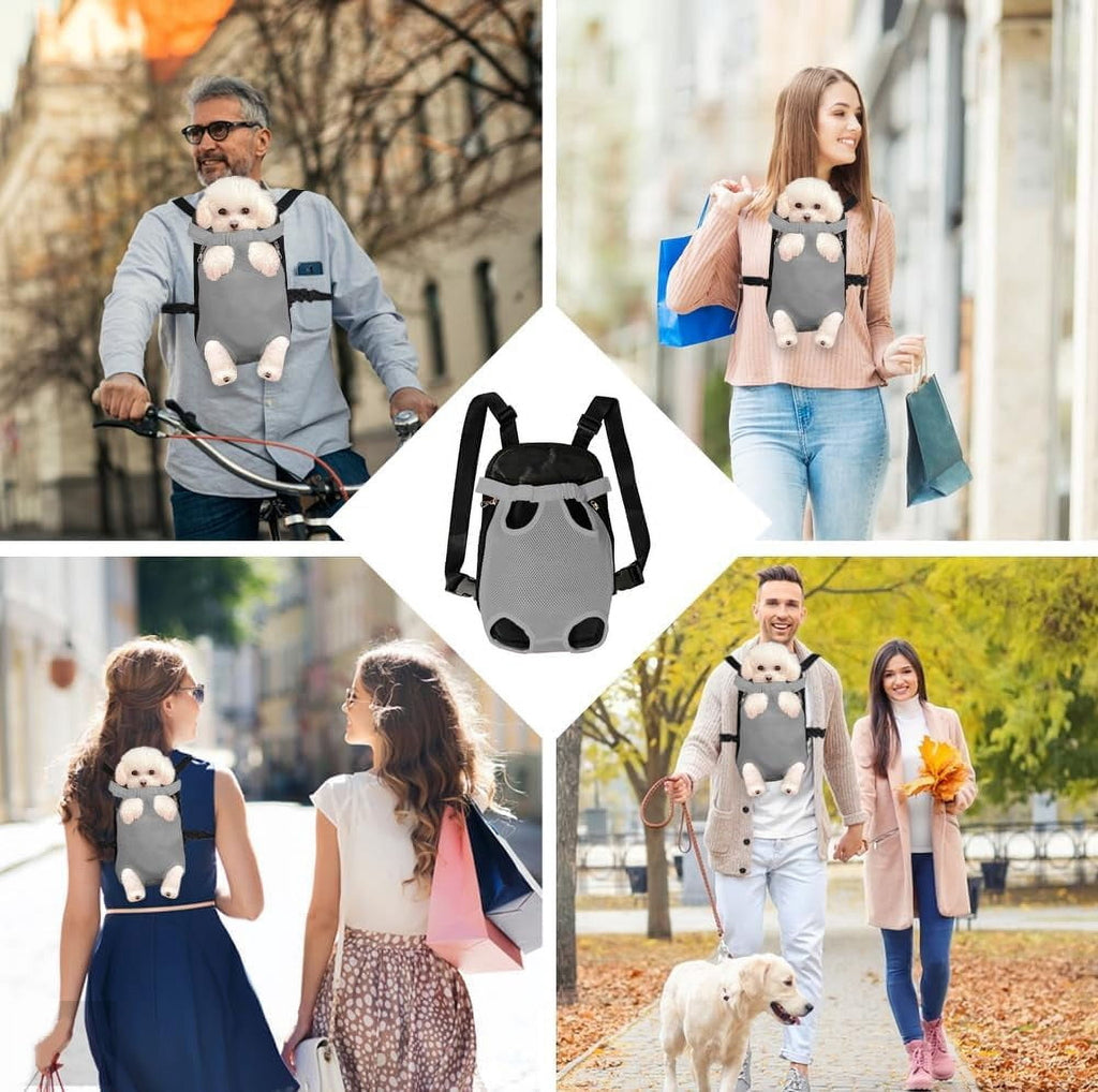SUCS Dog Carrier Backpack Pet Legs Out Front Cat Travel Bag Adjustable Puppy Backpacks Carriers Hands-Free for Small Medium Dogs Cats Hiking Traveling Camping Daily Walking