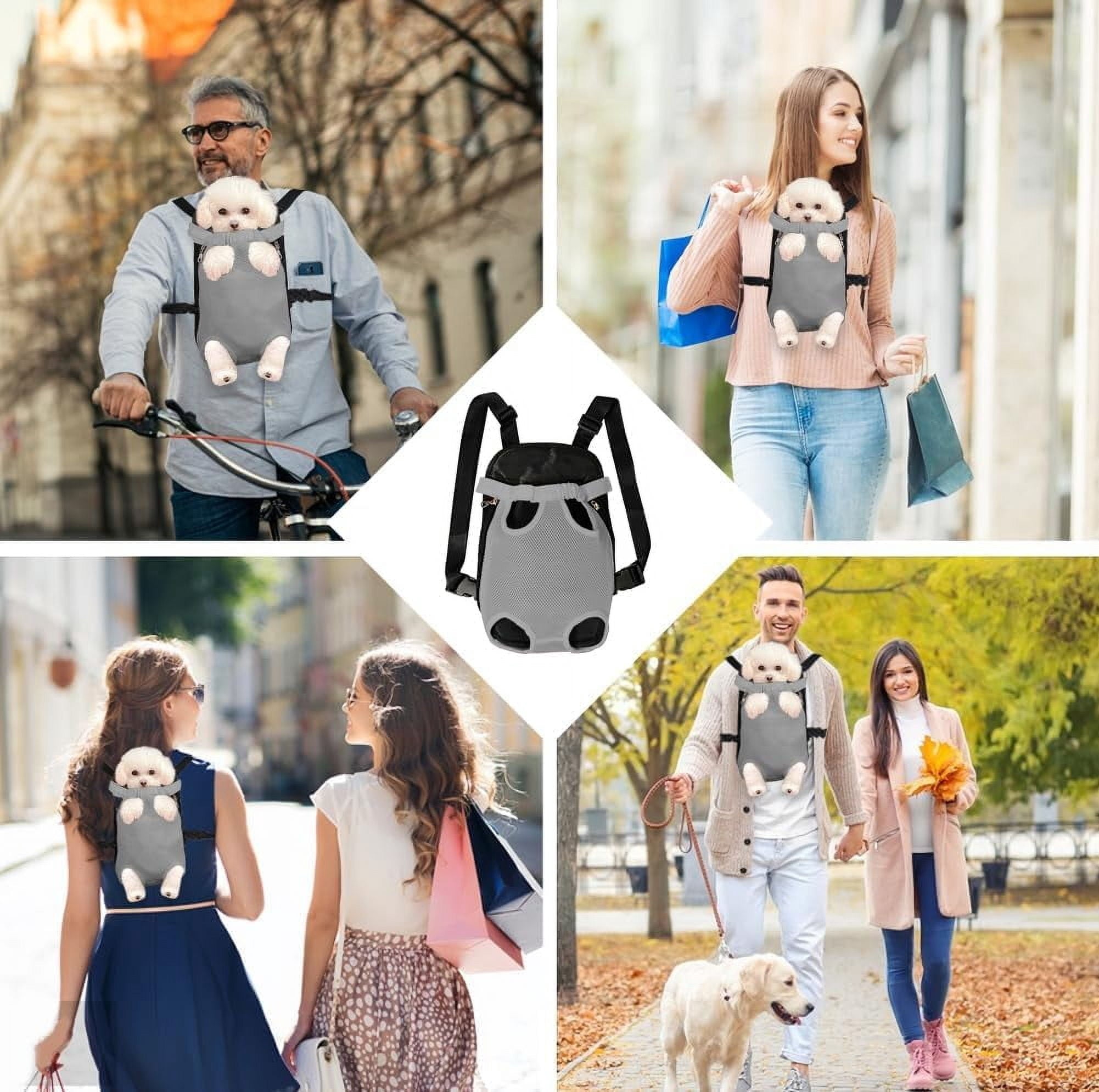 SUCS Dog Carrier Backpack Pet Legs Out Front Cat Travel Bag Adjustable Puppy Backpacks Carriers Hands-Free for Small Medium Dogs Cats Hiking Traveling Camping Daily Walking