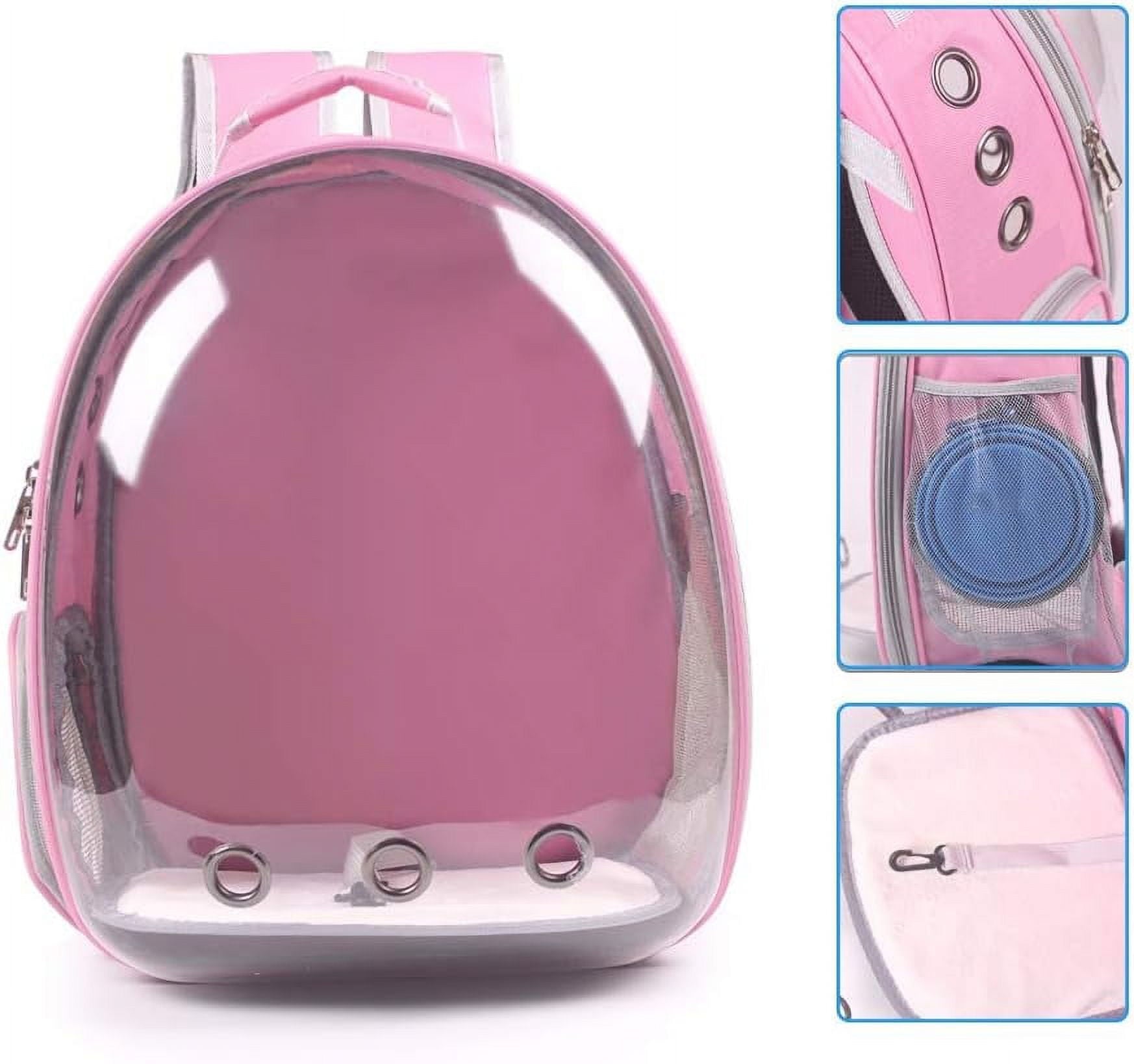 Pet Carrier, Cat/Dog Bubble Backpack, Pet Travel Bag, Small Space Pet Capsule Knapsack, Airline-Approved Ventilate Transparent Capsule Backpack for Hiking and Outdoor Use (Pink)