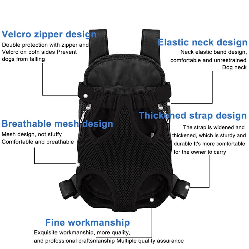 Utopia Alley Pet Carrier Backpack, Legs Out Pet Traveling Backpack, Easy-Fit, Adjustable Front Cat Dog Carrier Backpack, Small, Black