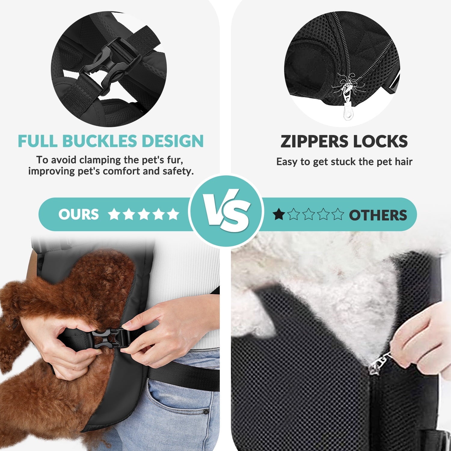 AUTOWT Pet Carrier Backpack - Breathable & Adjustable Design for Small Medium Dogs, Suitable for Outdoors