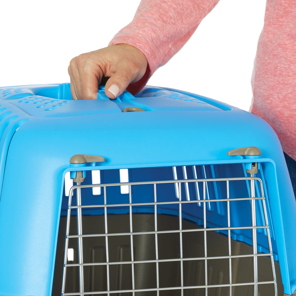 MidWest Homes for Pets 19 inch Spree Travel Pet Carrier for Dog or Cat with Steel Door, Blue