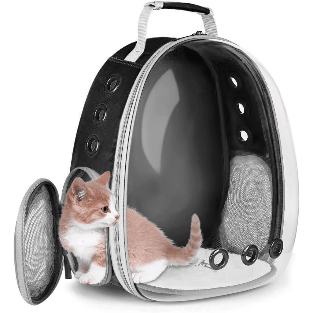 Pet Carrier Backpack/Bubble Carrying Bag for Small Medium Dogs Cats, Space Capsule Pet Carrier for Hiking, Travel, Airline Approved Cat Travel Carrier- Black