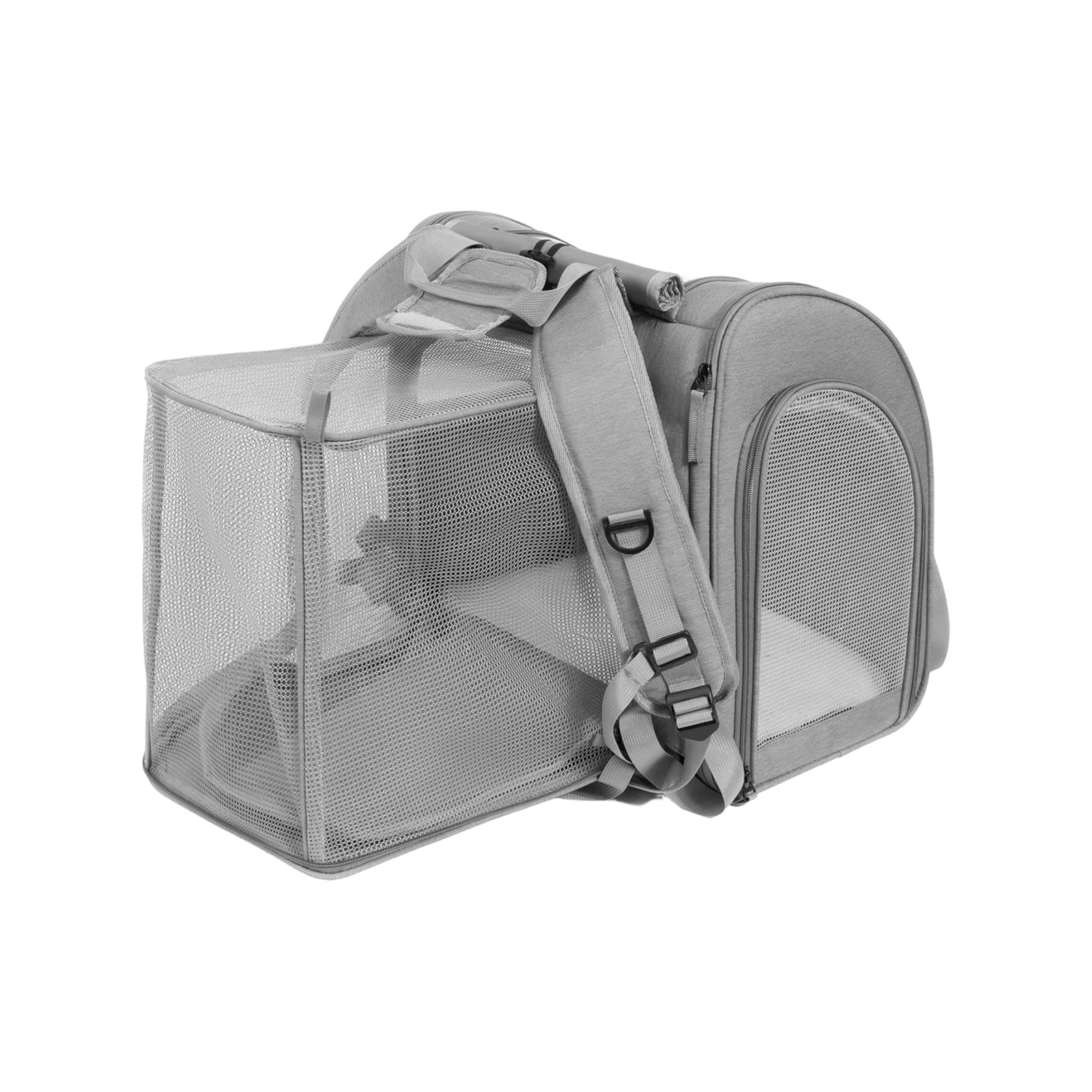 dgysar Expandable Pet Carrier Backpack for Cats & Small Dogs， Foldable Breathable Mesh Travel Bag with Adjustable Straps Brown 1PC