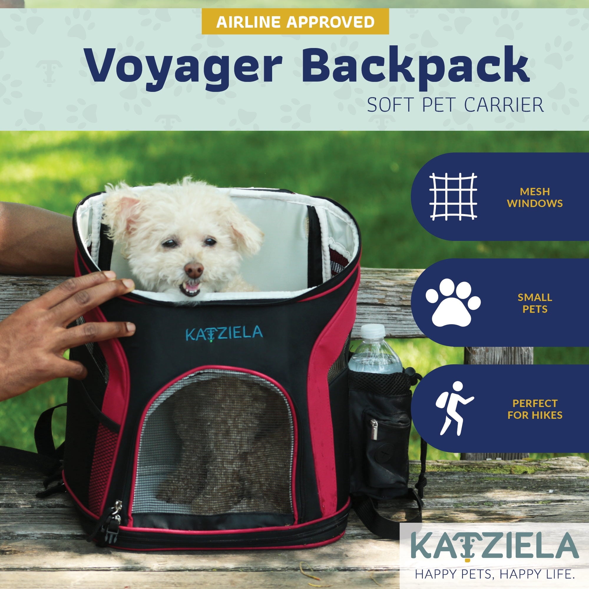 Katziela Pet Carrier Backpack, Red