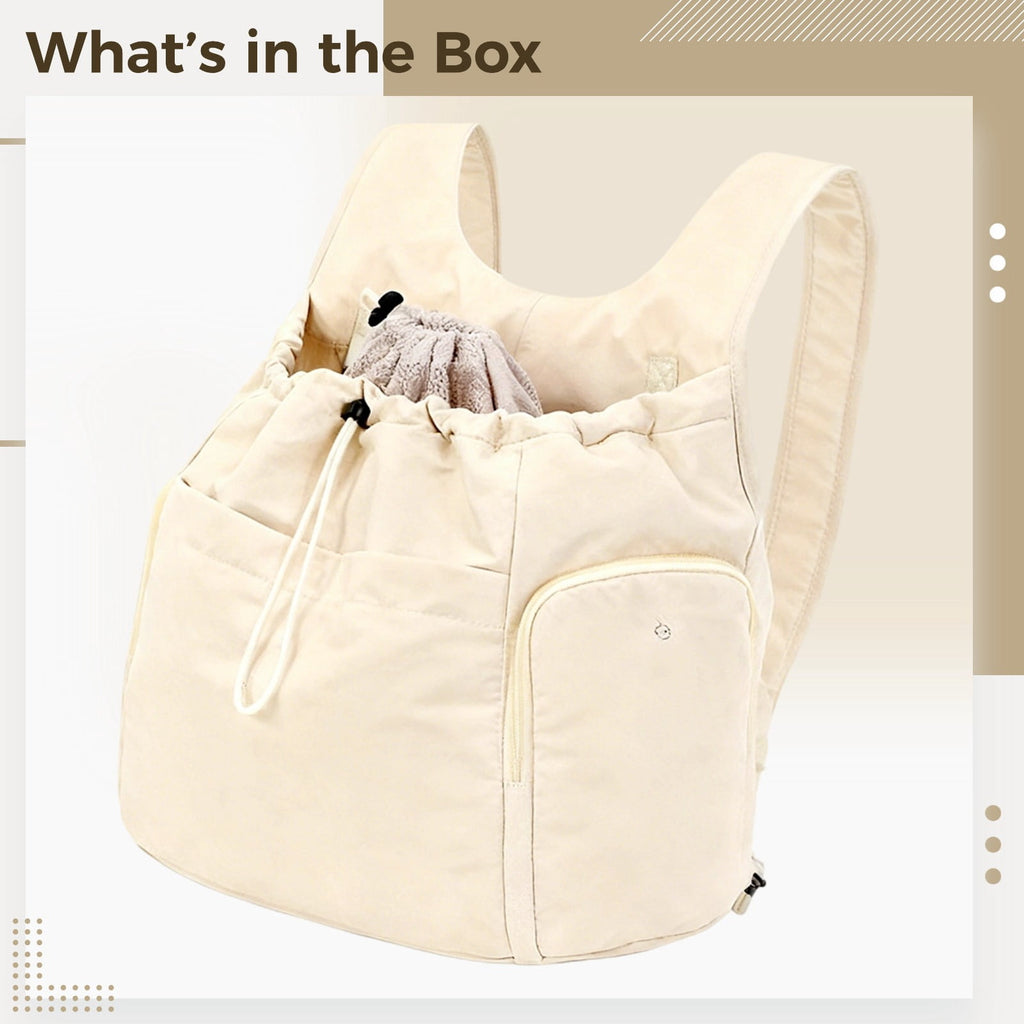 Pet Carrier Backpack for Small Dogs & Cats,Chest-Front Design with Adjustable Straps,13.8x7.9x13 Inch, Lightweight & Airy for Hiking,Travel,and Daily Walks,Off-White