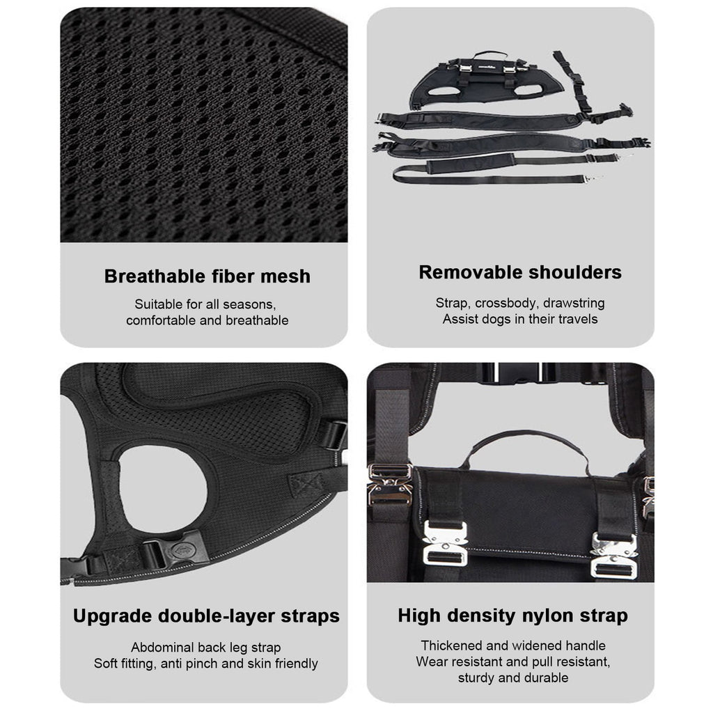 Dog Backpack Carrier for Medium to Large Dogs, Spine-Friendly Horizontal Pet Carrier with Adjustable Straps and Legs-Out Design for Hiking and Travel 1PC