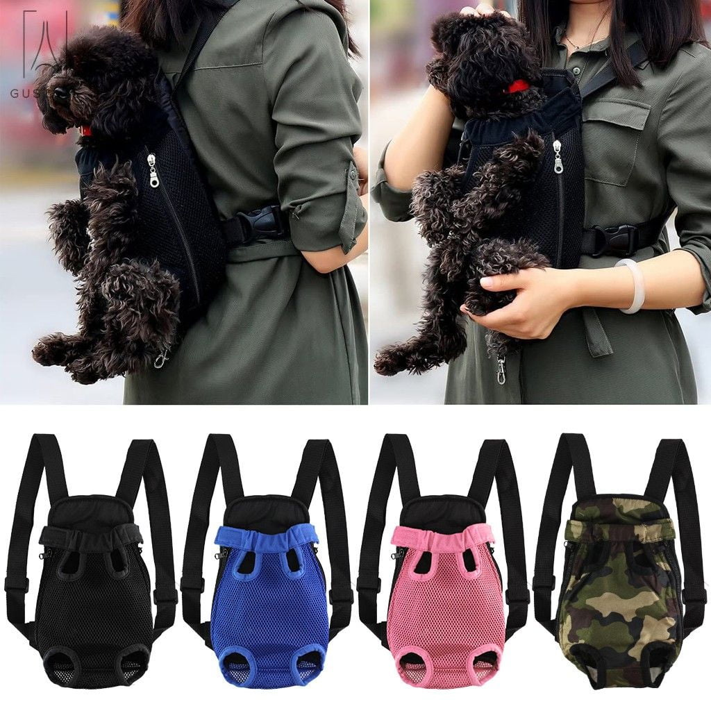 Gustave Pet Carrier Backpack Adjustable Straps, Legs Out, Pet Front Cat Dog Mesh Carrier Backpack Travel Bag for Small and Medium Dogs and Cats "Pink, L"