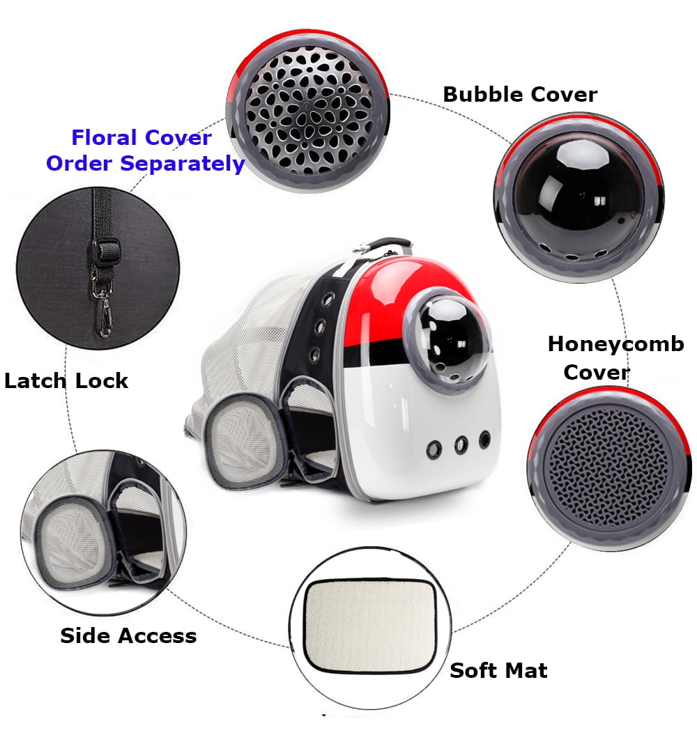 Back Extension Cat Backpack Carrier, Fit up to 12 lbs, Bubble Backpacks Cat Carrier, Expandable Pet Carrier Backpack for Cat and Small Puppy