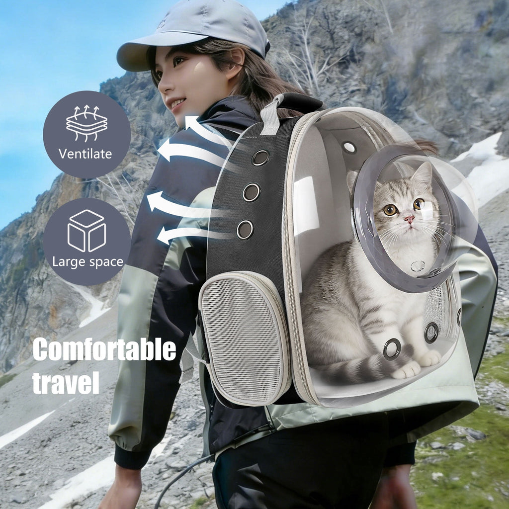 Space Capsule Bubble Dome Pet Carrier Backpack with Extra Soft Pillow, 12 lb Limit