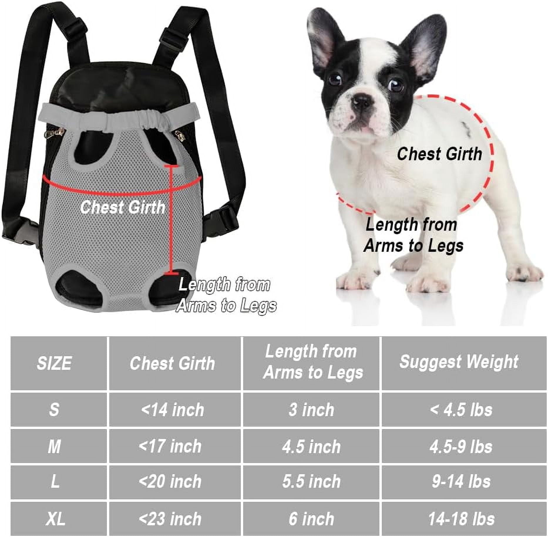 SUCS Dog Carrier Backpack Pet Legs Out Front Cat Travel Bag Adjustable Puppy Backpacks Carriers Hands-Free for Small Medium Dogs Cats Hiking Traveling Camping Daily Walking